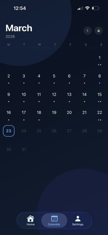 Monthly calendar